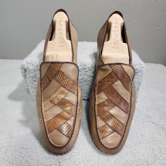 Bruno Magli Other - Bruno Magli Shoes Mens 9 M Brown Leather Snake Skin Loafer Made in‎ Italy